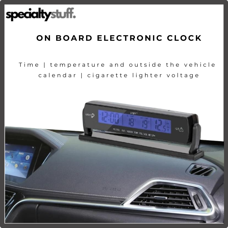 Outside Solar Thermometer Car Clock