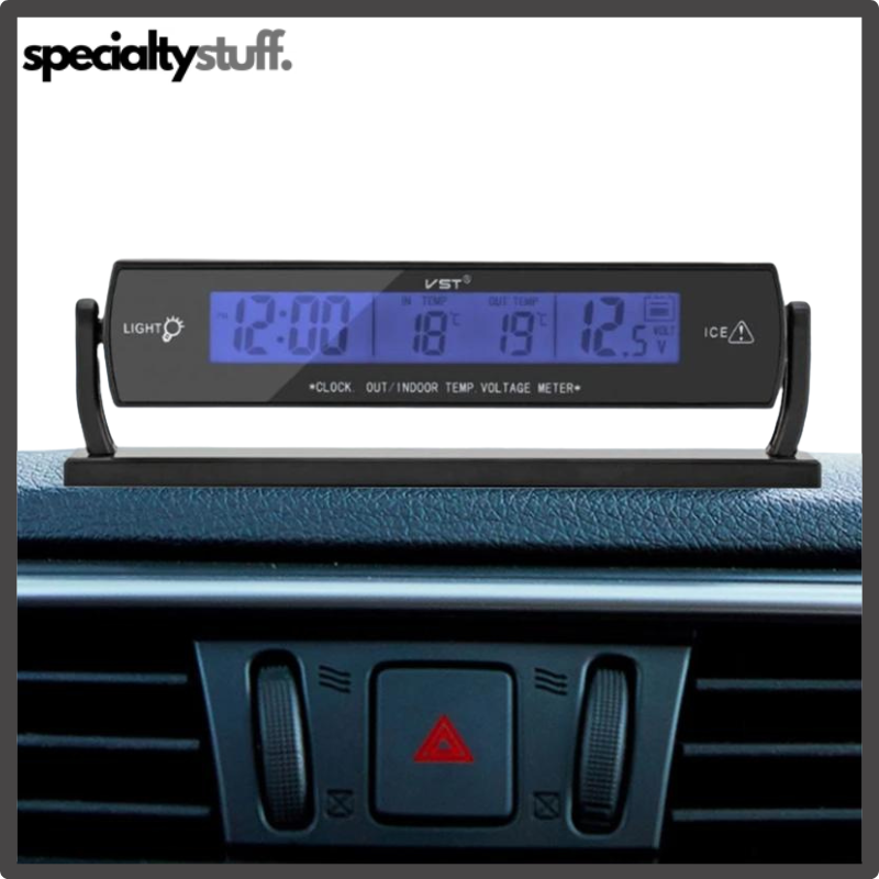 Outside Solar Thermometer Car Clock