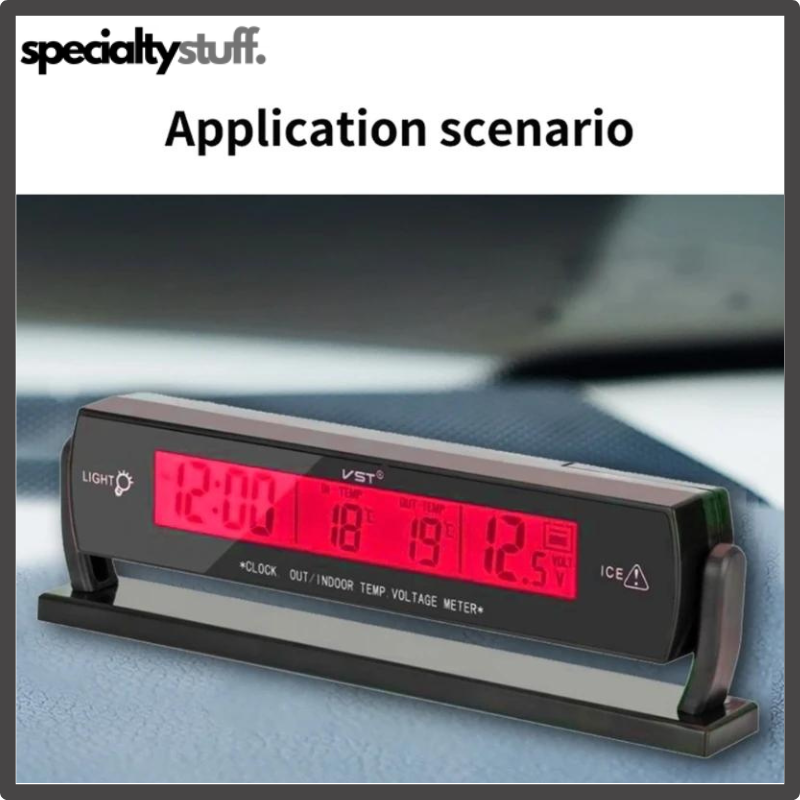 Outside Solar Thermometer Car Clock